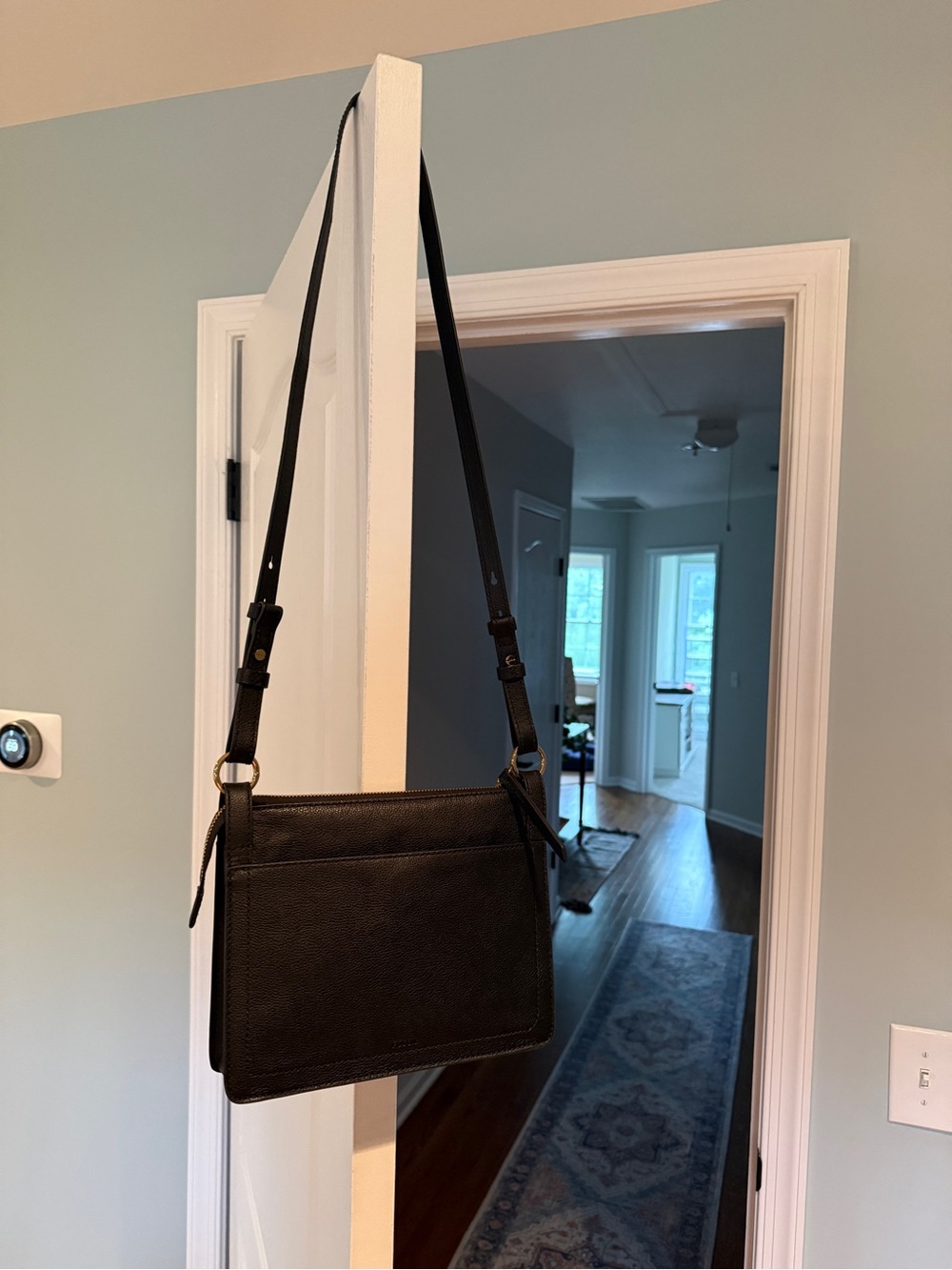 Classic Black Leather Crossbody Bag